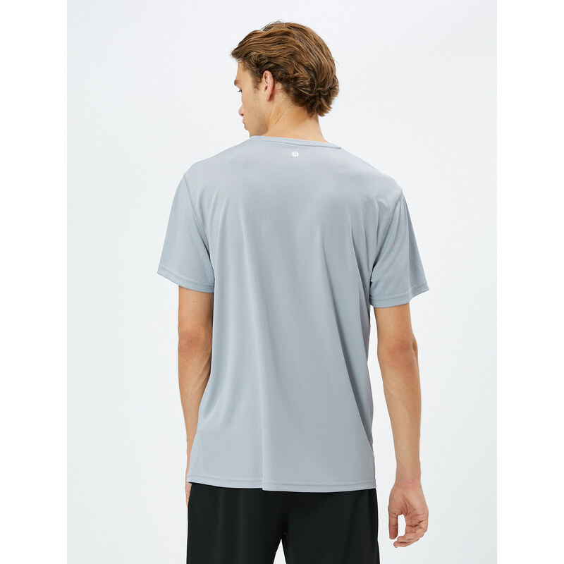Koton Basic Sports T-Shirt with Stitching Detail Crew Neck Short Sleeves.