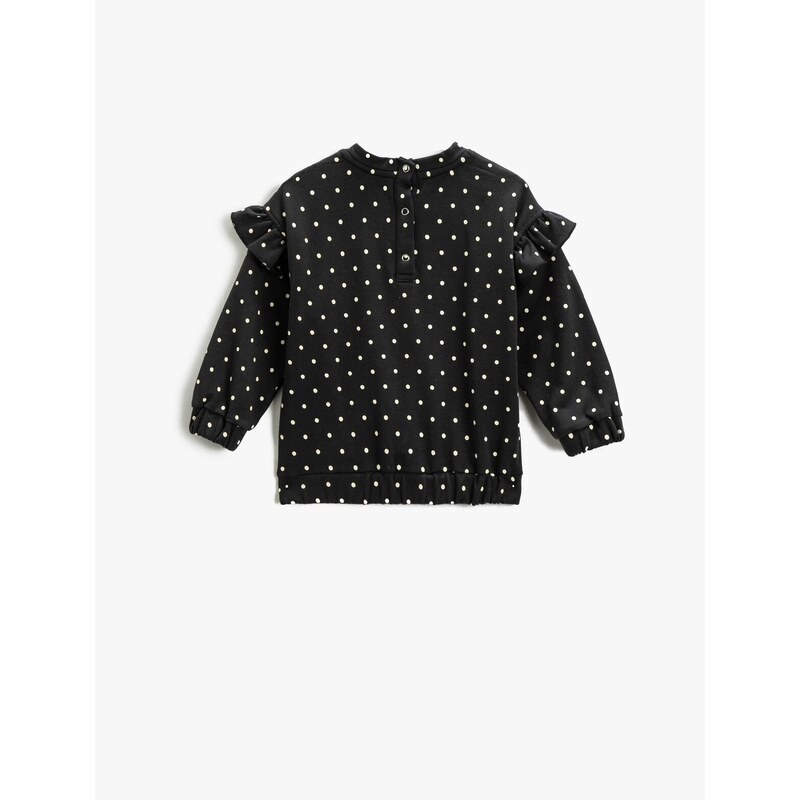 Koton Polka Dot Frilly Sweatshirt