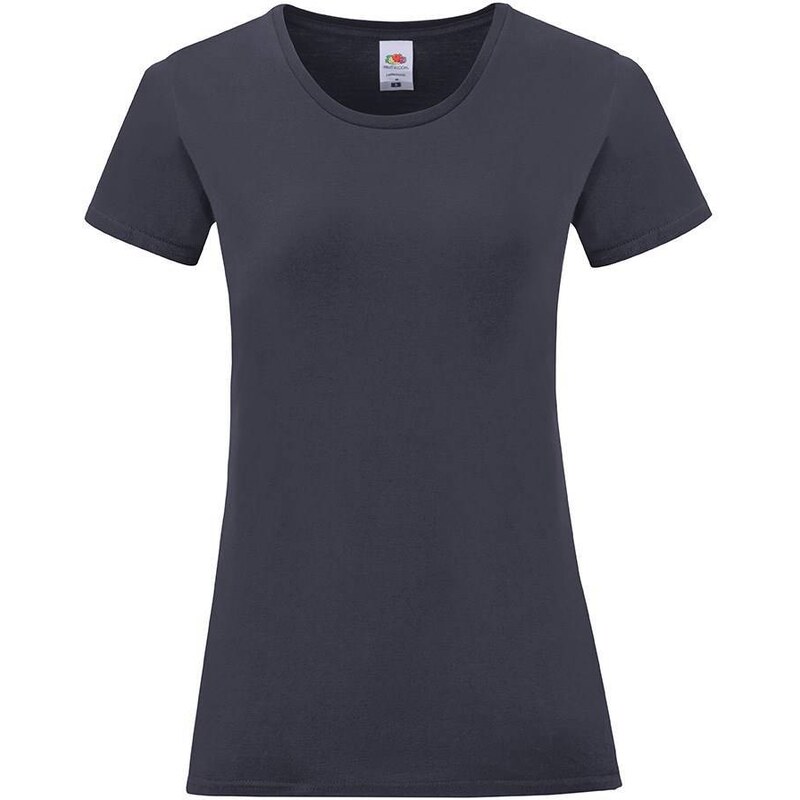 Navy blue Iconic women's t-shirt in combed cotton Fruit of the Loom