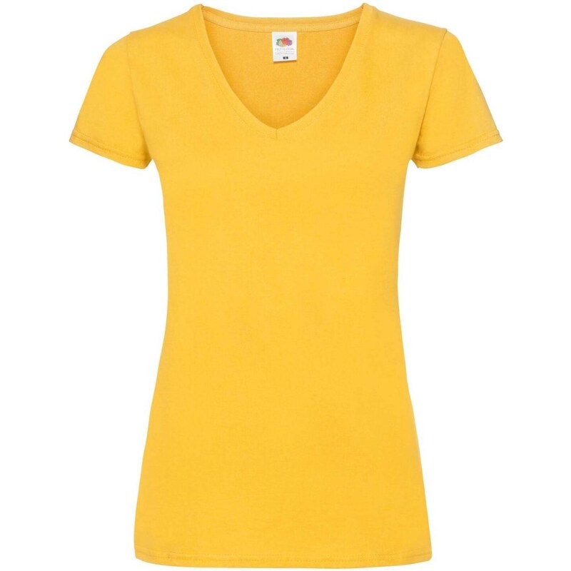 Yellow v-neck Women's T-shirt Valueweight Fruit of the Loom