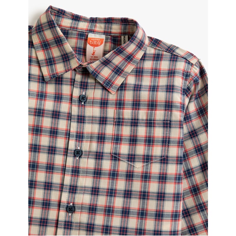 Koton Long Sleeve Shirt with One Pocket Detailed