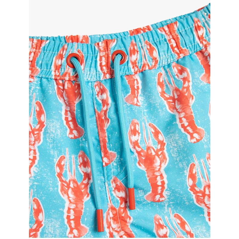 Koton Marine Shorts Lobster Printed Fishnet Lined.