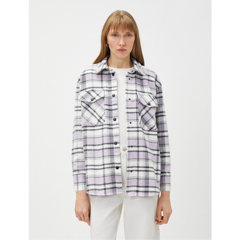 Koton Lumberjack Shirt With Pockets and Snaps