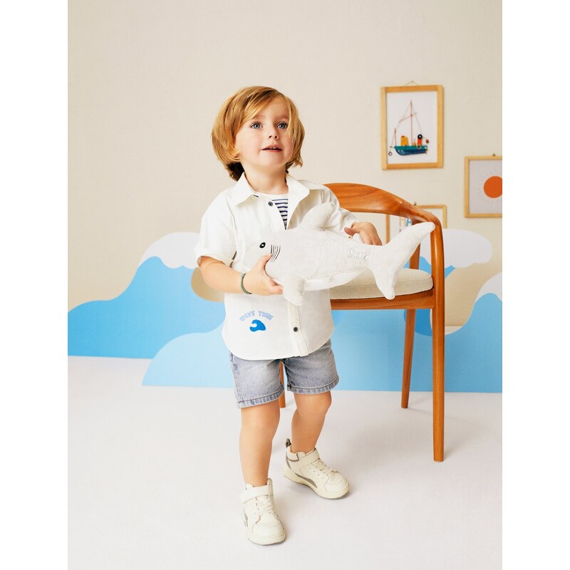 Koton Denim Bib Overalls Shorts With Pocket Cotton Cotton