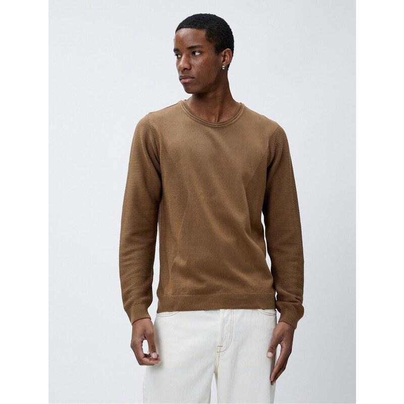 Koton Basic Sweater Crew Neck Slim Fit Long Sleeve Textured