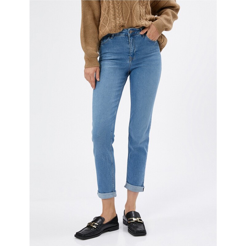 Koton High Waist Jeans Mírně zúžené nohavice - Eve Slim Jeans