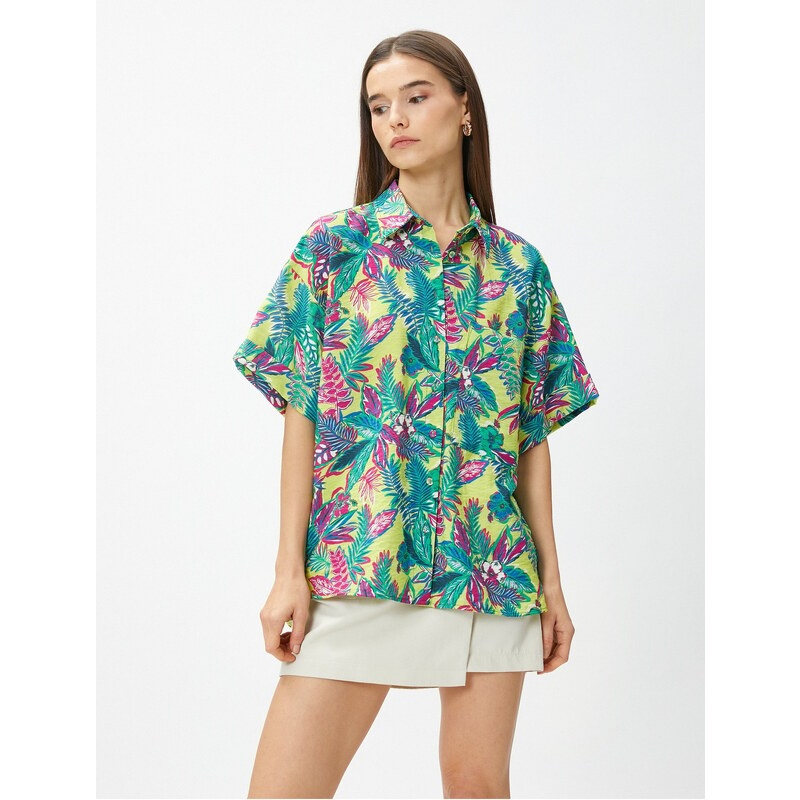 Koton Pocket Detailed Short Sleeve Hawaiian Shirt