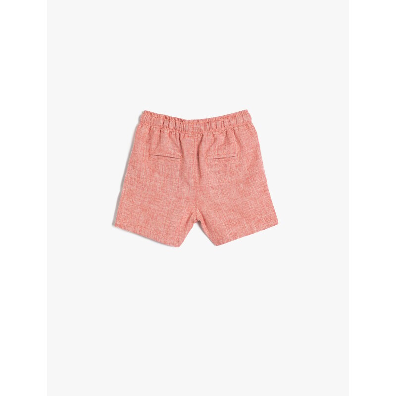 Koton Linen Shorts with Tie Waist Pockets