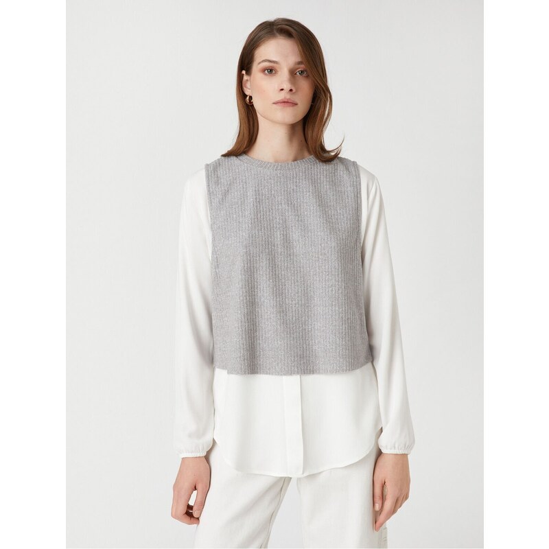 Koton Knitwear Sweater Detailed Shirt Long Sleeved