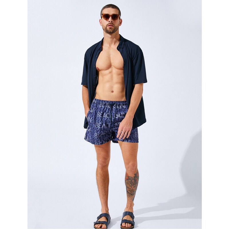 Koton Slogan Printed Swimwear