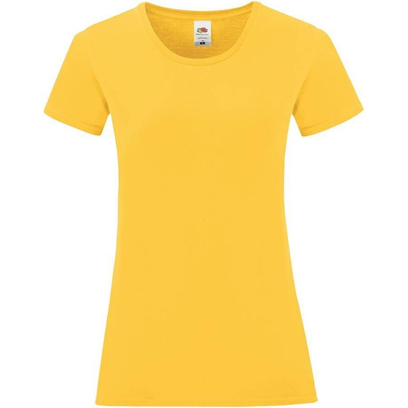 Iconic Yellow Womens T-shirt in combed cotton Fruit of the Loom