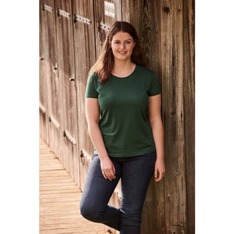 Iconic Womens Green Fruit of the Loom Womens T-shirt
