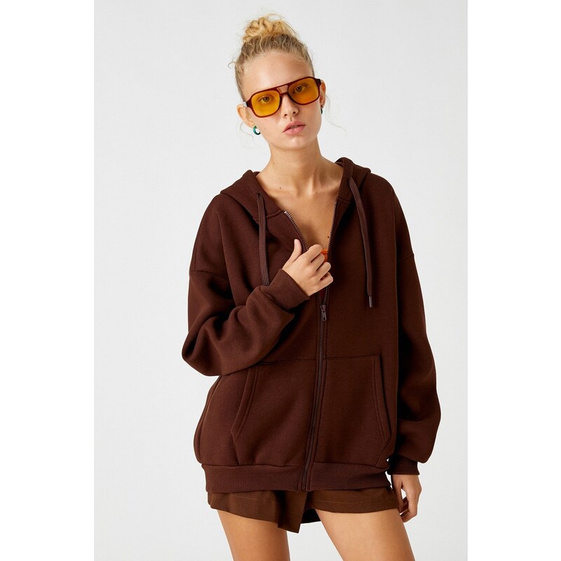 Koton Sweatshirt - Brown - Relaxed fit