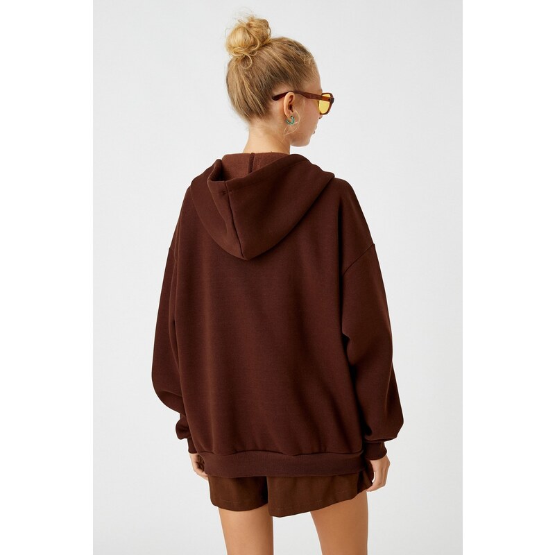 Koton Sweatshirt - Brown - Relaxed fit