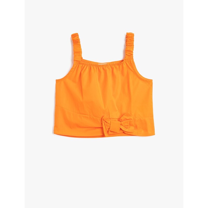 Koton Crop Tops with Straps and Bow Detail Cotton