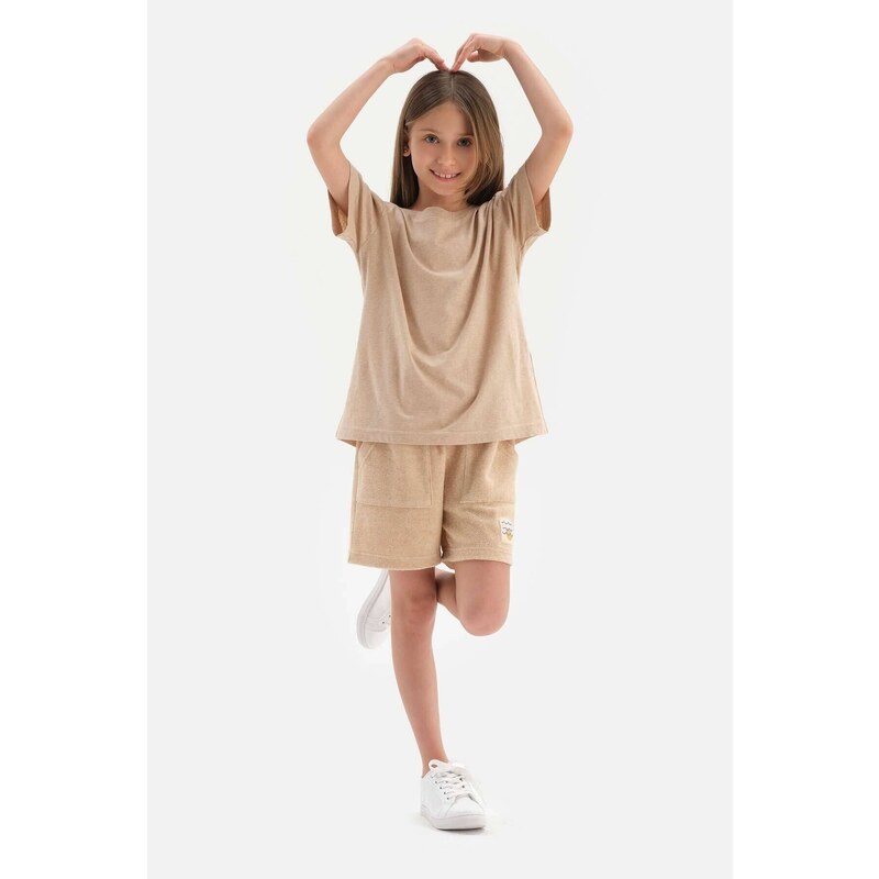 Dagi Brown Natural Color Local Seed Cotton Unisex Towel Shorts
