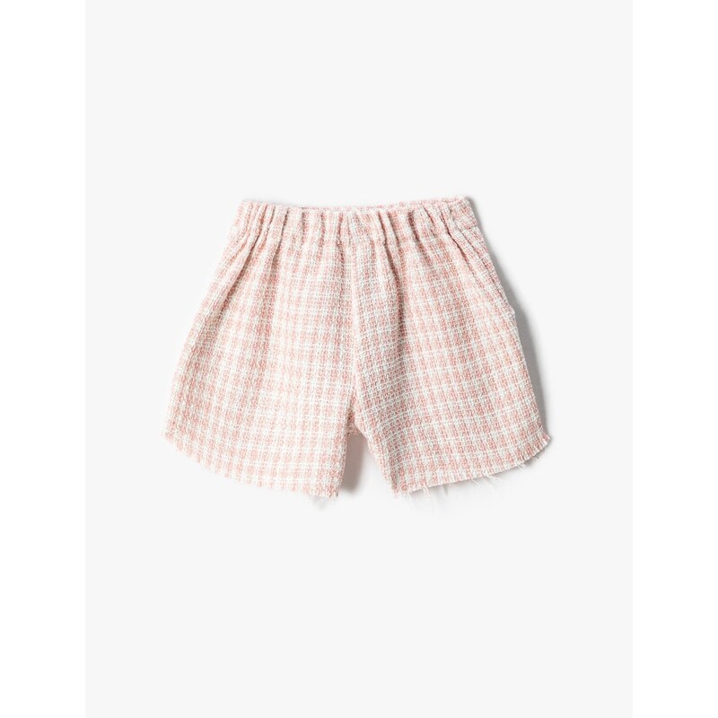 Koton Tweed Shorts with Pockets and Buttoned Cotton