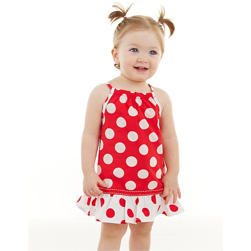 Denokids Red Polka Dot Baby Girl Summer Dress