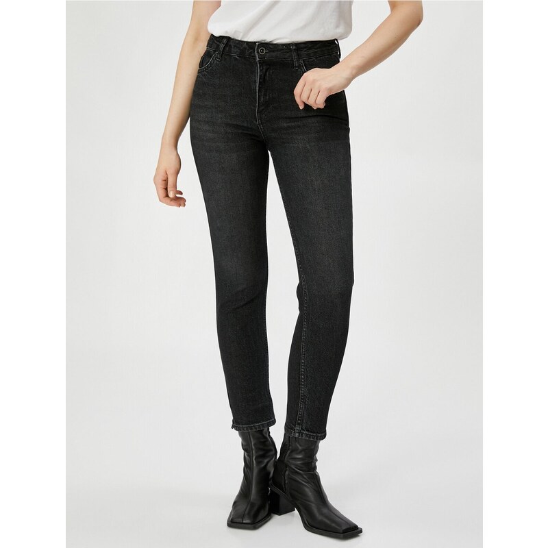 Koton High Waist Jeans Mírně zúžené nohavice - Eve Slim Jeans