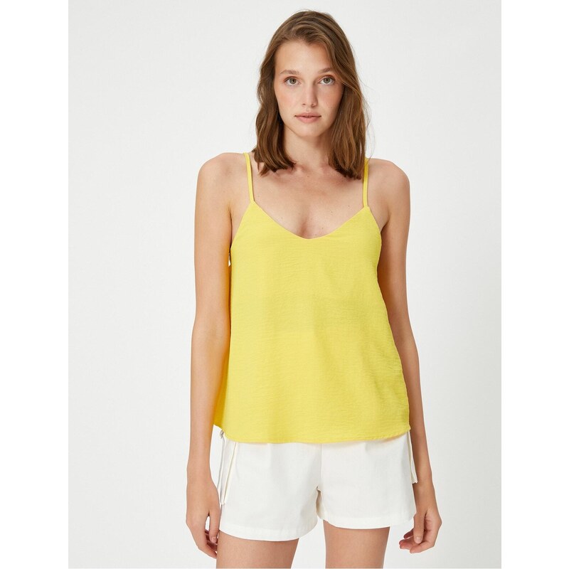 Koton V-Neck with Textured Straps Blouse