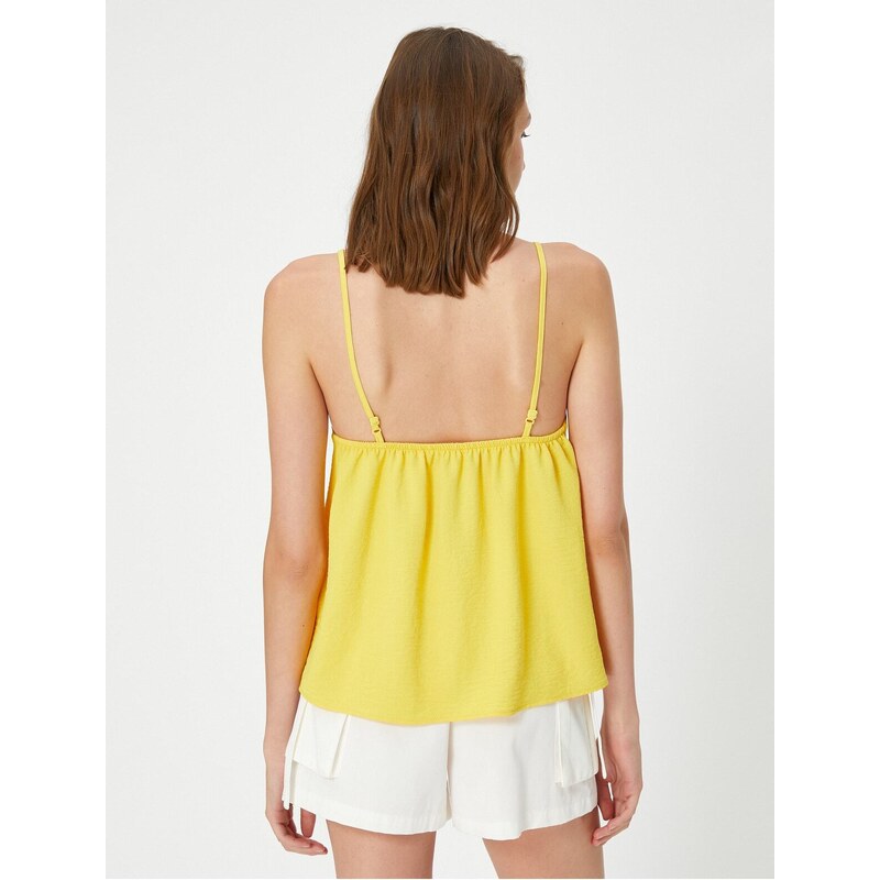 Koton V-Neck with Textured Straps Blouse