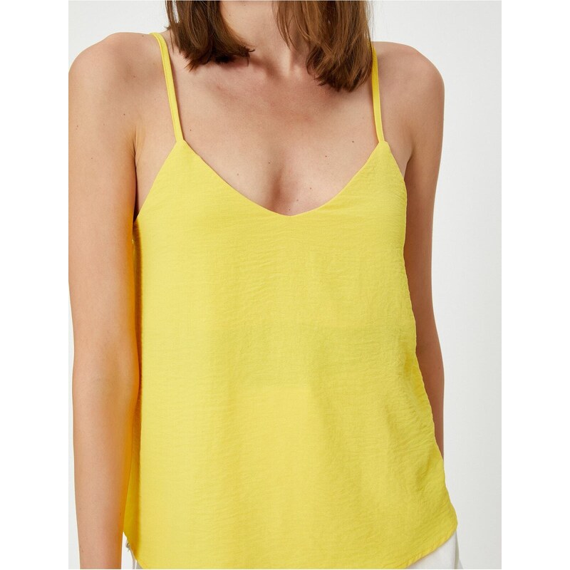 Koton V-Neck with Textured Straps Blouse