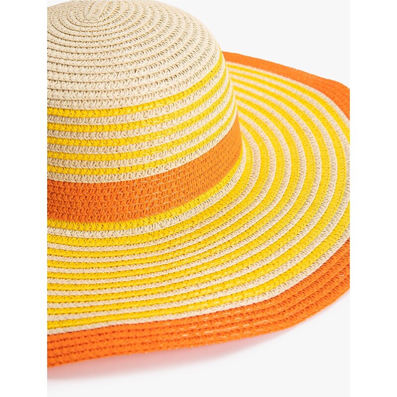 Koton Straw Hats Fedora Color Block