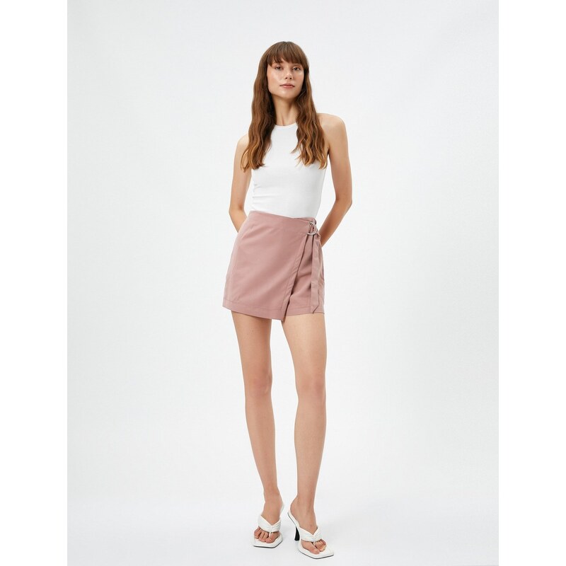 Koton Mini Shorts Skirt Modal Blend Belt Detailed