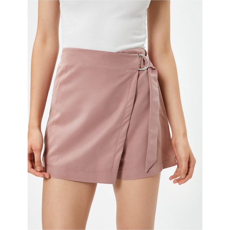 Koton Mini Shorts Skirt Modal Blend Belt Detailed