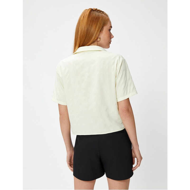 Koton Crop Shirt Short Sleeved With Pocket