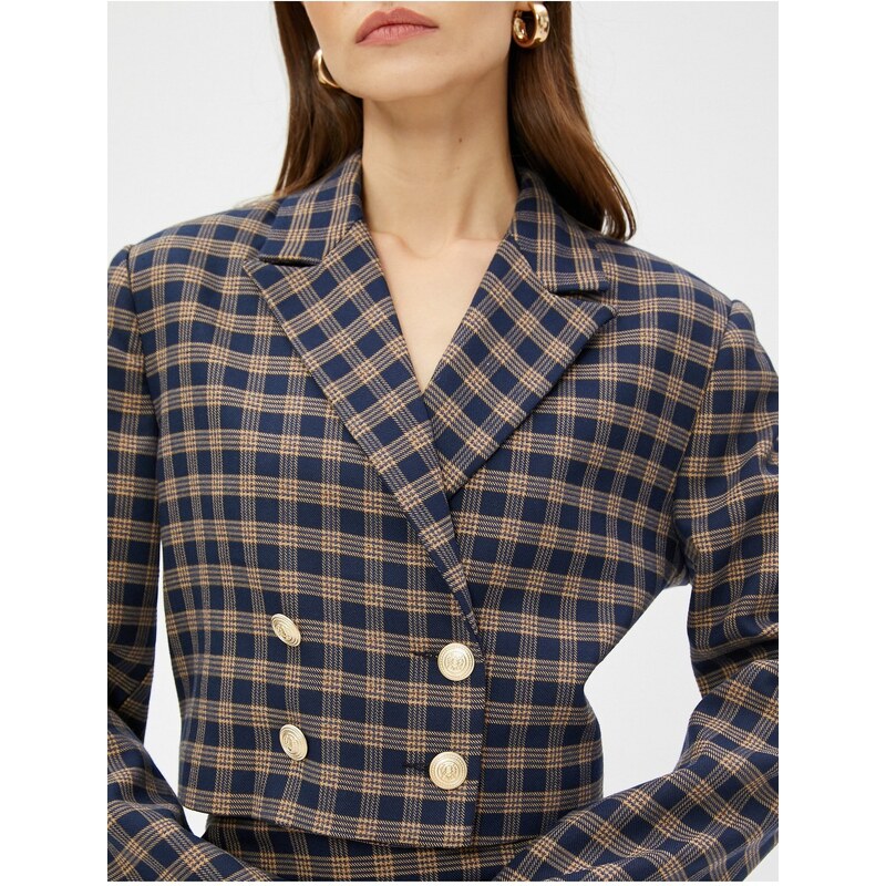 Koton Crop Blazer Double Breasted With Buttons