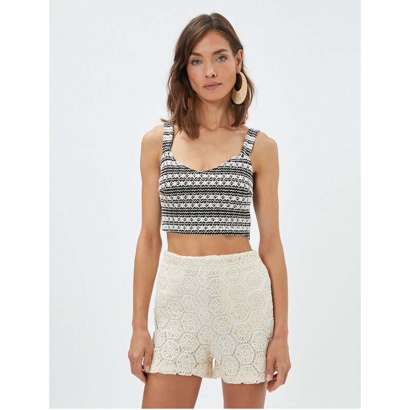 Koton Melis Agazat X Cotton - Straps Crop Singlet