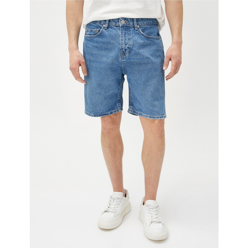 Koton Bermuda Denim Shorts Pocket Detailed Cotton