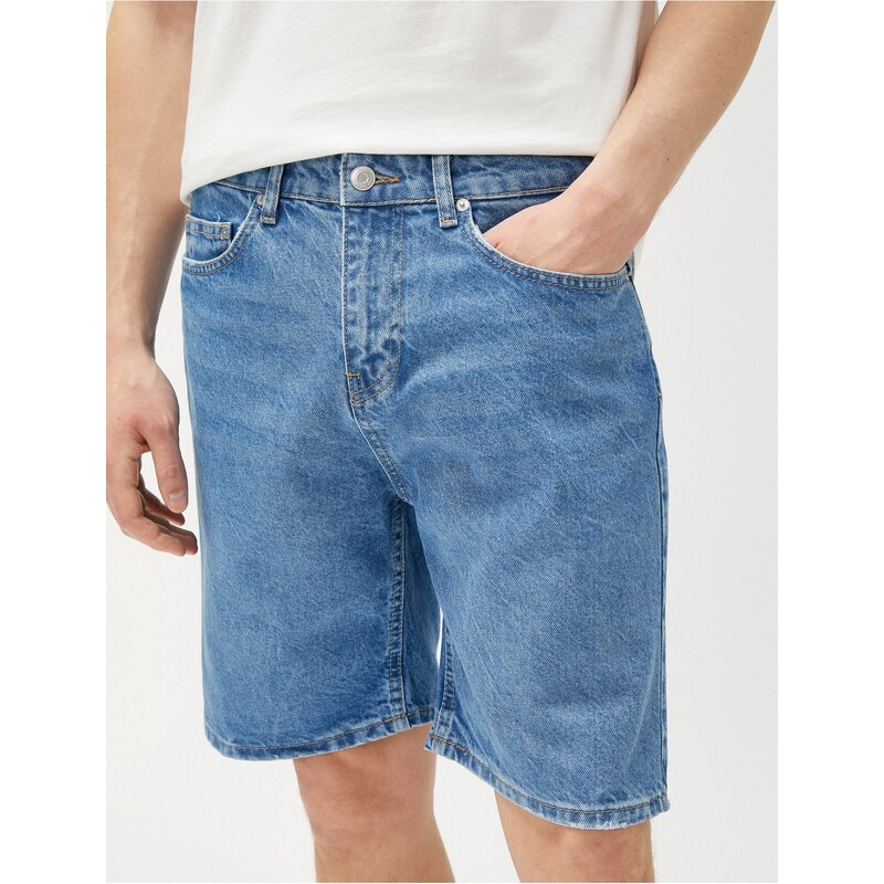 Koton Bermuda Denim Shorts Pocket Detailed Cotton