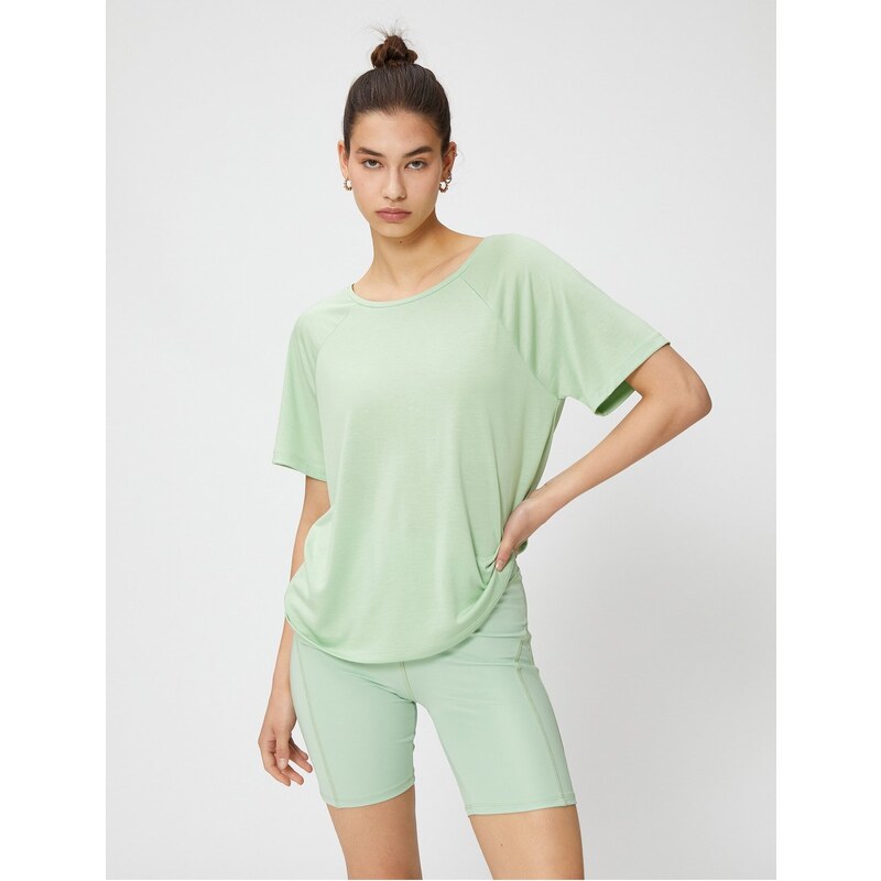 Koton Modal Yoga T-Shirt with Window Detail