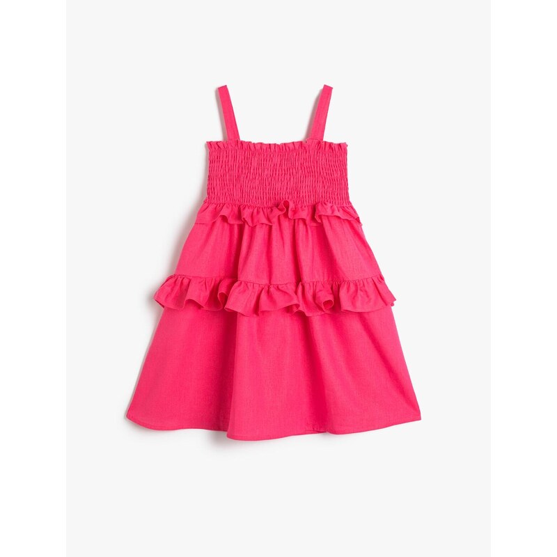 Koton Frilled Dress with Straps Gippe Detailed