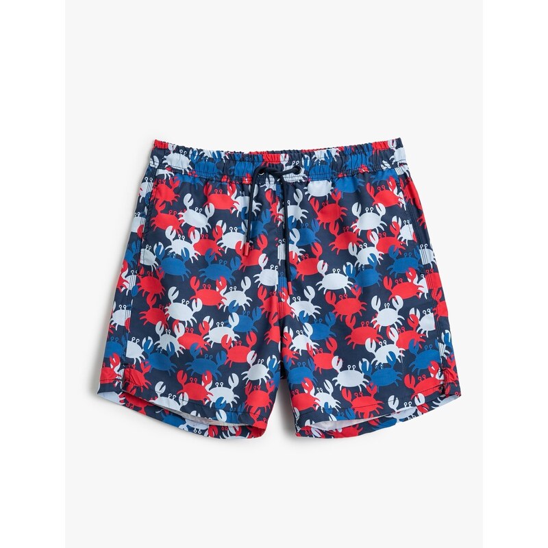 Koton Sea Shorts Crab Print, Lace Waist, Pocket