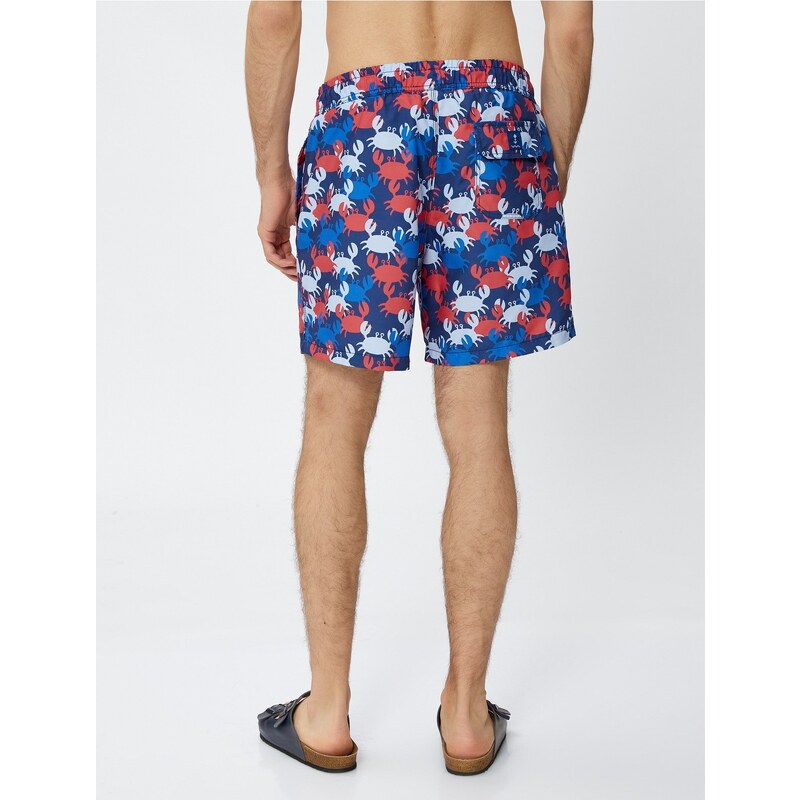 Koton Sea Shorts Crab Print, Lace Waist, Pocket