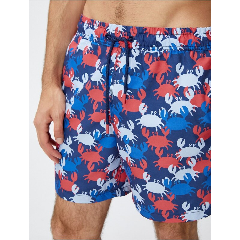 Koton Sea Shorts Crab Print, Lace Waist, Pocket