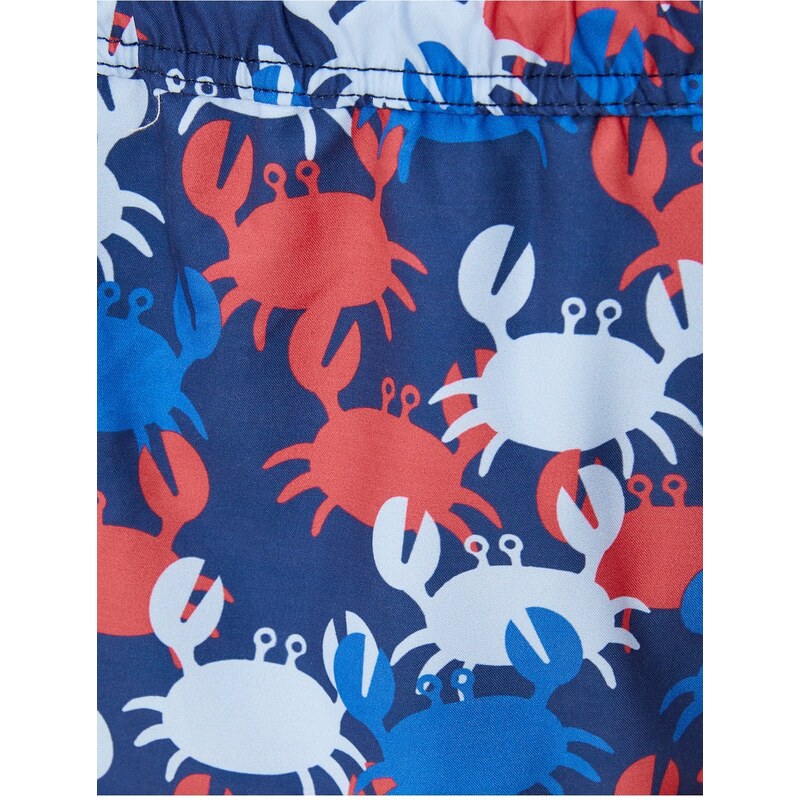 Koton Sea Shorts Crab Print, Lace Waist, Pocket