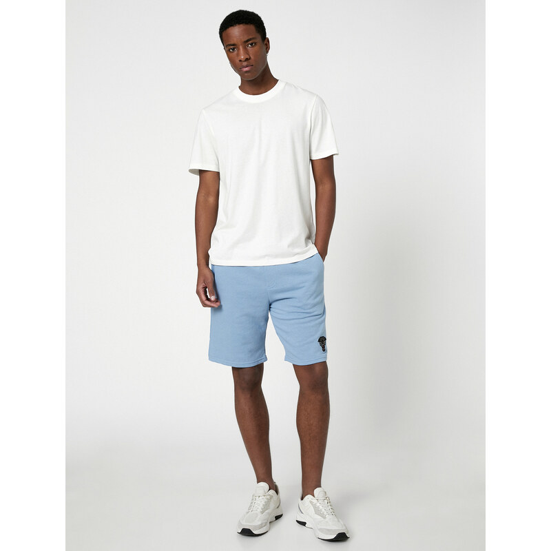 Koton Shorts With Lace-Up Waist Puma Embroidered Slim Fit Fit Pocket Detailed.