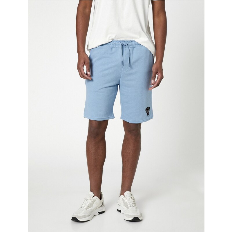 Koton Shorts With Lace-Up Waist Puma Embroidered Slim Fit Fit Pocket Detailed.