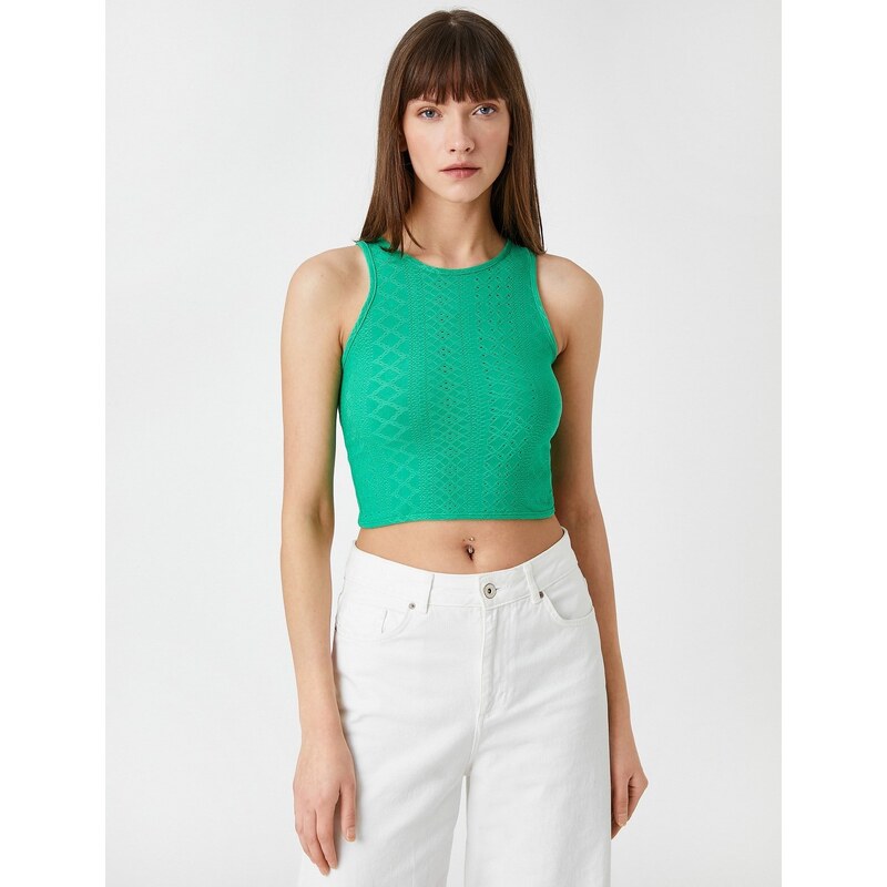 Koton Crop Singlet with Tie Back Window Detail