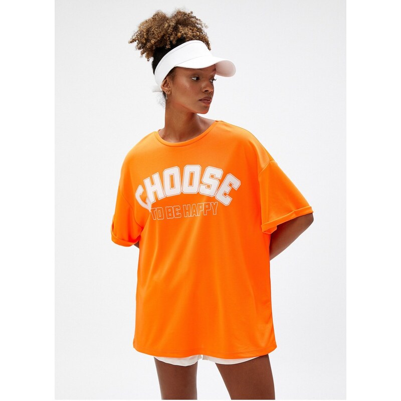 Koton Crew Neck Orange Women's T-Shirt 3sak10029nk