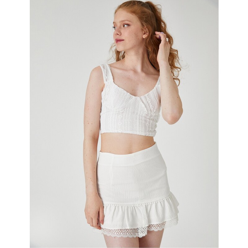 Koton Ruched Crop Top