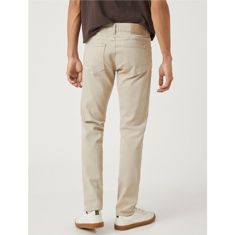 Koton Basic Woven Trousers with Button Detail, 5 Pockets