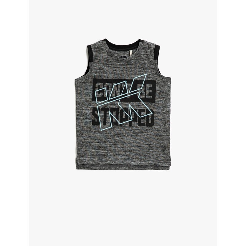 Koton Printed Singlets Crew Neck