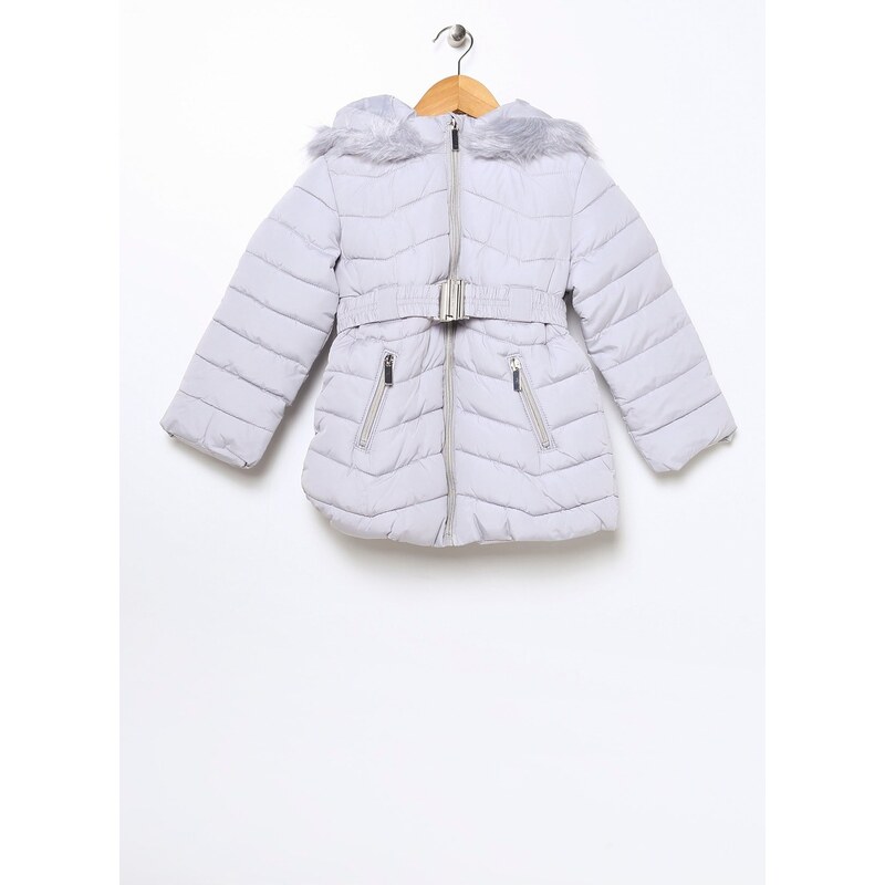 Koton Gray Girls' Coat 3wkg00003aw