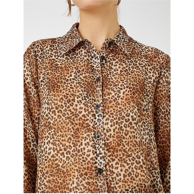 Koton Long Sleeve Chiffon Shirt Buttoned