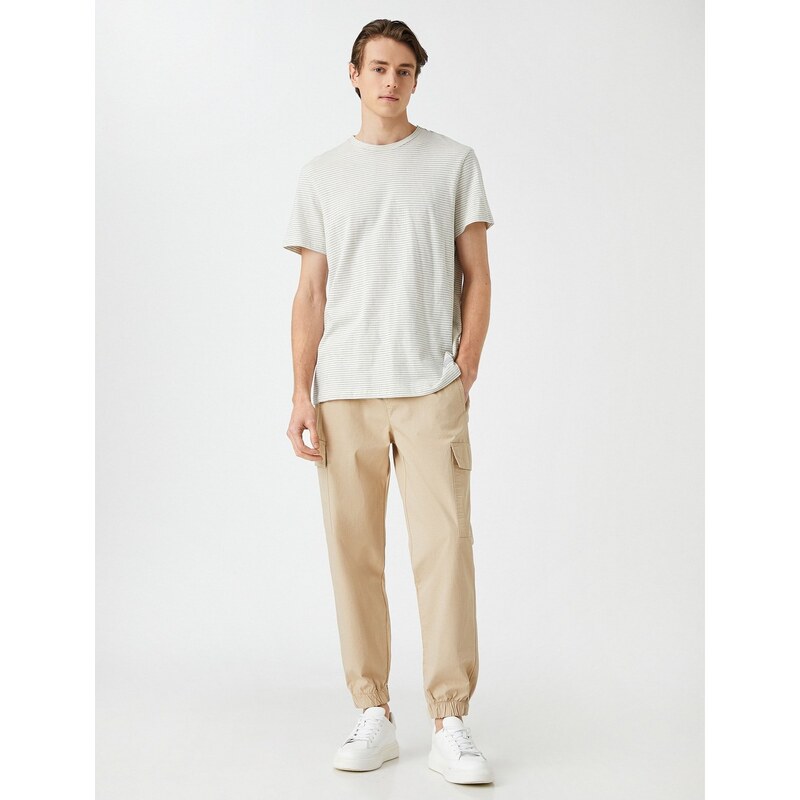 Koton Jogger Cargo Pants with Lace-Up Waist with Pocket Detail.